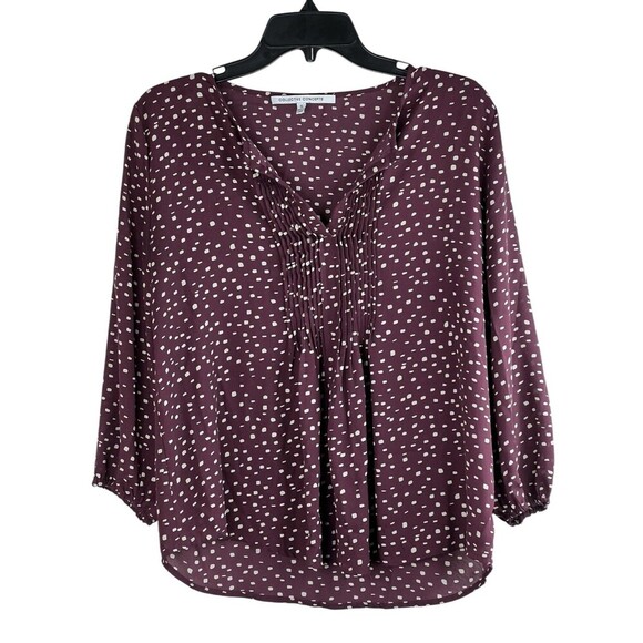 Collective Concepts Women's Boho Semi Sheer Gathered Front Top Size Small - Picture 1 of 8